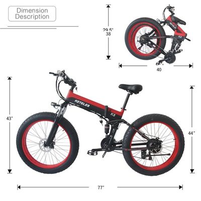 15AH Batterie 26x4.0 Zoll Elektrofahrrad mit starkem 1000W-Motor und 7-Gang