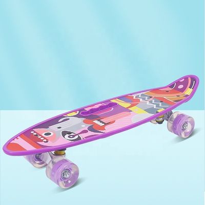 Flat-Platte Handheld Small Fish Board gedruckt Skateboard Vierrad-Flash Mobilität Scooter für Jungen und Mädchen