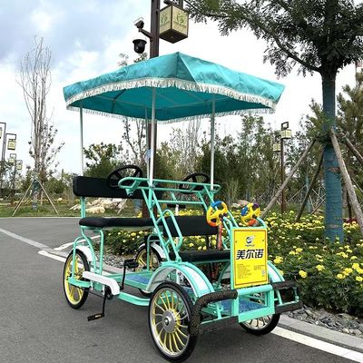 Stahlrahmen 26' Tandem 4-Rad-Erwachsener Straßen Sightseeing-Fahrrad für Strand Touristen Fahrradfahren