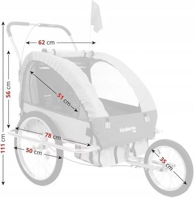 2021 Aluminium Bike Baby Trailer für Kinder 2 Halter MTB 14 'Vorderrad und 20' Hinterräder