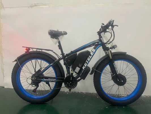 EU-Lagerplattenscheibenbremse 72V 2000W Doppelmotor 23AH Lithiumbatterie 26&quot;x4.0&quot; Fettreifen Elektrofahrrad