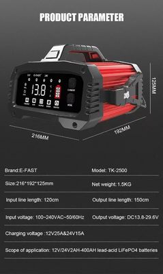 - Schickes Design Foxsur 12V 24V 25A Smart Batterie Ladegerät für Auto Lkw Stecker bequeme Reparatur