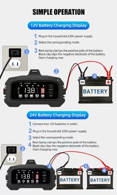 - Schickes Design Foxsur 12V 24V 25A Smart Batterie Ladegerät für Auto Lkw Stecker bequeme Reparatur