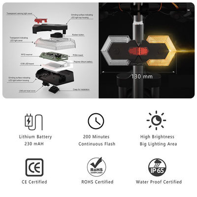 Wireless Fernbedienung LED-Richtungsanzeiger Fahrrad Warnlicht für Pendler