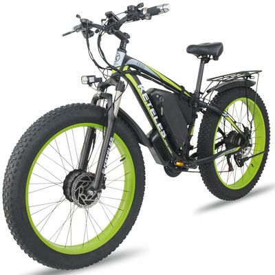 26AH 2000W Hochleistungs-Zwei-Rad-Antrieb-Doppelmotor-Elektrobike mit 26x4.0 Zoll-Fettreifen