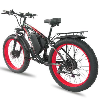 26AH 2000W Hochleistungs-Zwei-Rad-Antrieb-Doppelmotor-Elektrobike mit 26x4.0 Zoll-Fettreifen