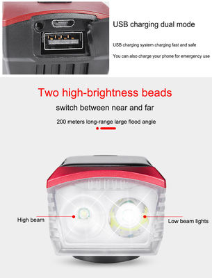 Blaue Solar- und USB-Ladelei 2000mAh Frontlicht für MTB-Radradfahren