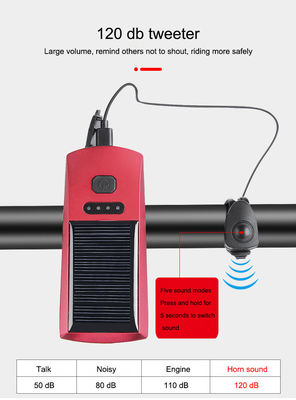 Blaue Solar- und USB-Ladelei 2000mAh Frontlicht für MTB-Radradfahren