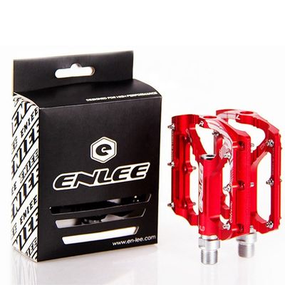 2021 ENLEE Rot/schwarze Aluminiumlegierung Ultraleichte Pedalle für Mountain Bike Road Bike
