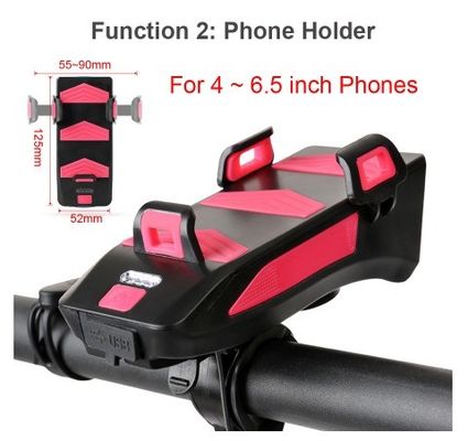 USB Wiederaufladbare LED Fahrrad Scheinwerfer Fahrrad Horn Telefonhalter Powerbank für Nachtfahren