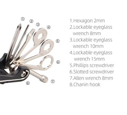 18-in-1-Tool-Set für Fahrradreparatur Hexagon Schraubendreher Schraubenschlüssel Hex Spoke Kette Entfernung Werkzeug Essential Bike 280g