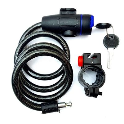 Anti-Diebstahl-Fahrrad-Sicherheitsschließung Edelstahlkabel Spirale Für Schloss Motorrad Fahrrad MTB-Fahrrad mit 2 Schlüssel