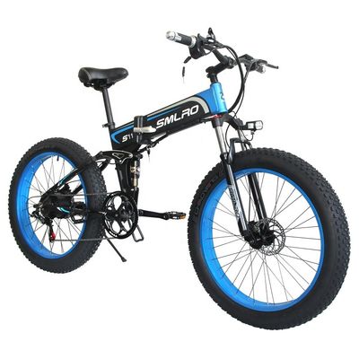 Elektrisches Fahrrad Fettreifen Falten 13AH SMLRO S11 26x4.0 Zoll 48V 1000W Motor 7 Geschwindigkeit