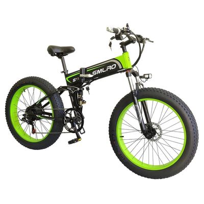Elektrisches Fahrrad Fettreifen Falten 13AH SMLRO S11 26x4.0 Zoll 48V 1000W Motor 7 Geschwindigkeit