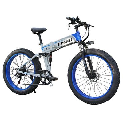 Elektrisches Fahrrad Fettreifen Falten 13AH SMLRO S11 26x4.0 Zoll 48V 1000W Motor 7 Geschwindigkeit