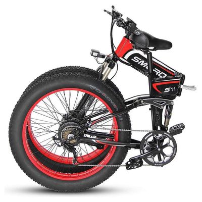 Elektrisches Fahrrad Fettreifen Falten 13AH SMLRO S11 26x4.0 Zoll 48V 1000W Motor 7 Geschwindigkeit