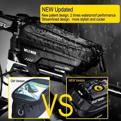 Vorderrohrrahmen Fahrrad Fahrradlenker Tasche mit 1L Kapazität wasserdichte Telefonmontage